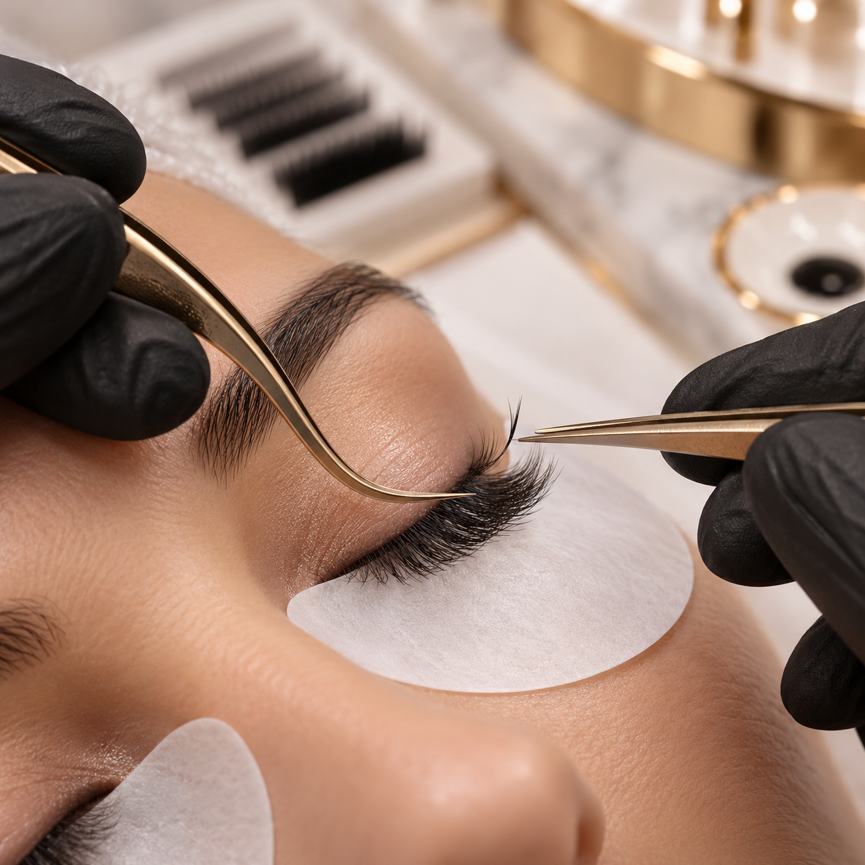 Professional one-by-one lash extension application